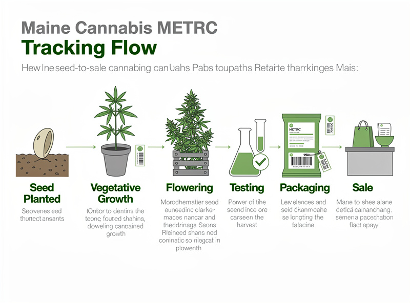 Maine cannabis METRC seed-to-sale tracking flow from planting through retail sale